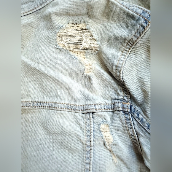 NWT Aeropostale Light Wash Blue Denim Jean Jacket Womens Sz XS Distressed - Picture 12 of 12